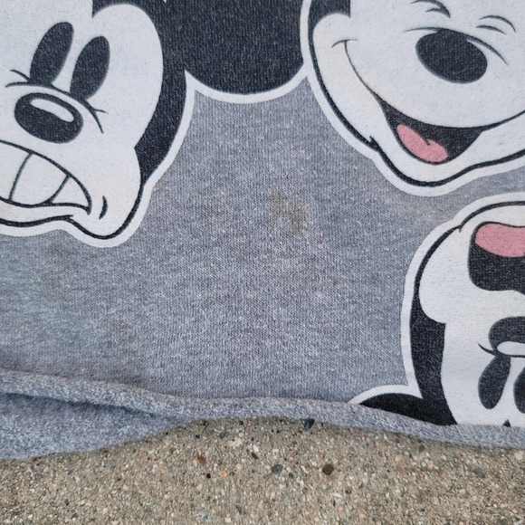 Disney Mickey Mouse Cutoff Crop Sweatshirt All Over Print - Picture 6 of 6